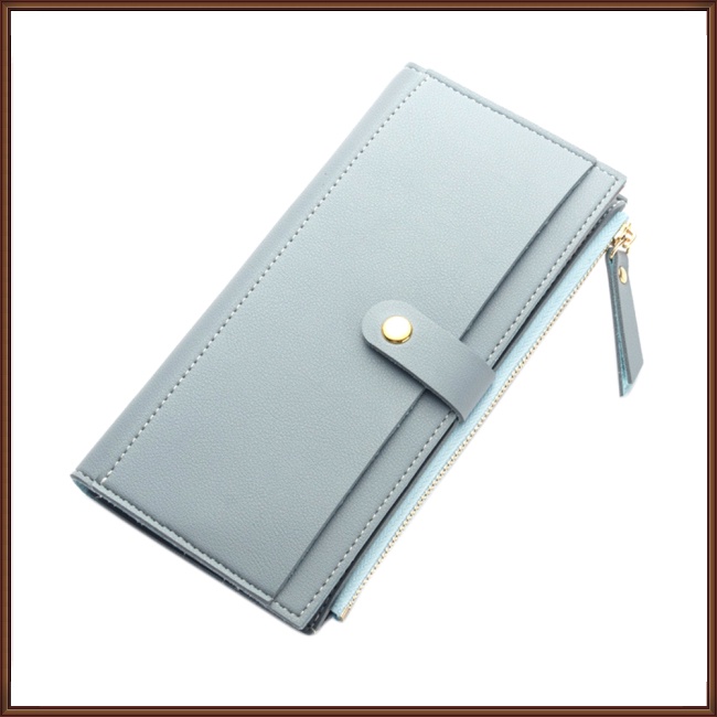 Jaz Ví Dài Ba Ngăn Đựng Thẻ Bằng Da PU Màu Trơn Cho Nữ