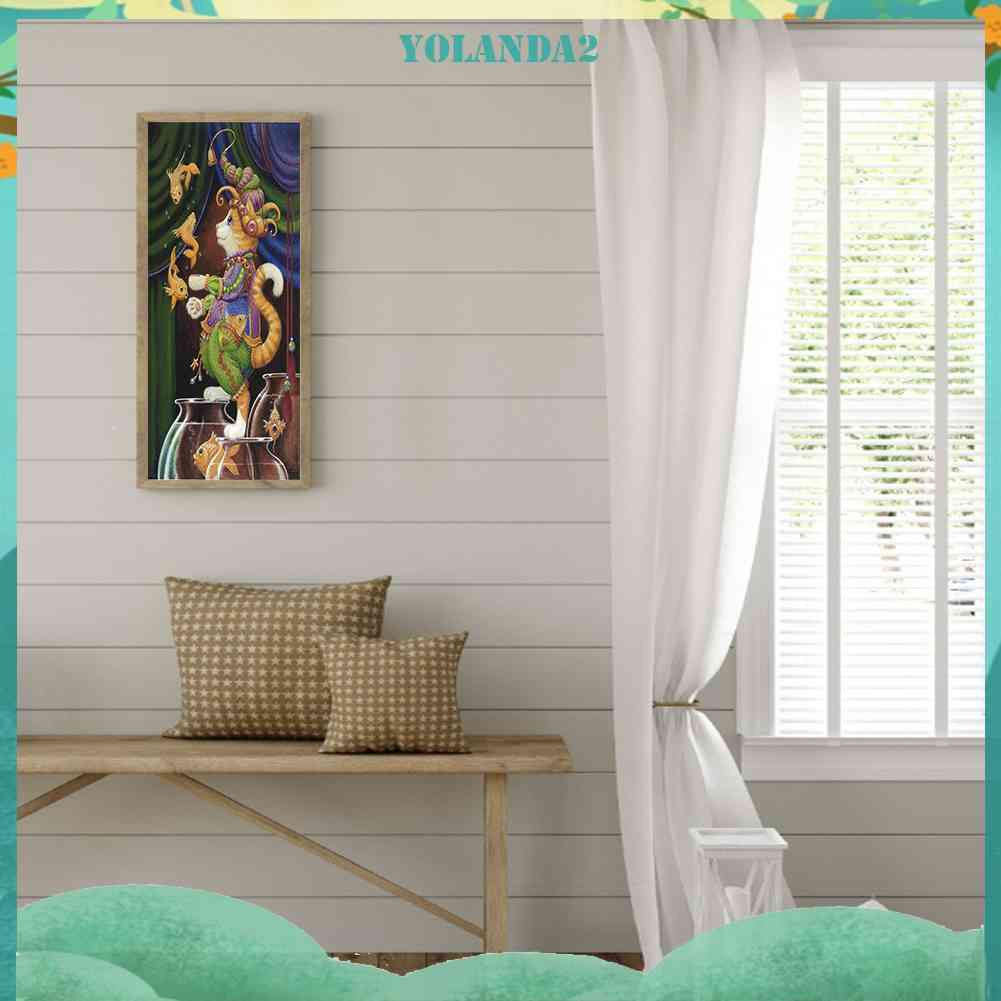 Tranh Đính Đá Kim Cương Toàn Bộ 5D DIY Hình Vẽ Mèo Trang Trí Nhà Cửa