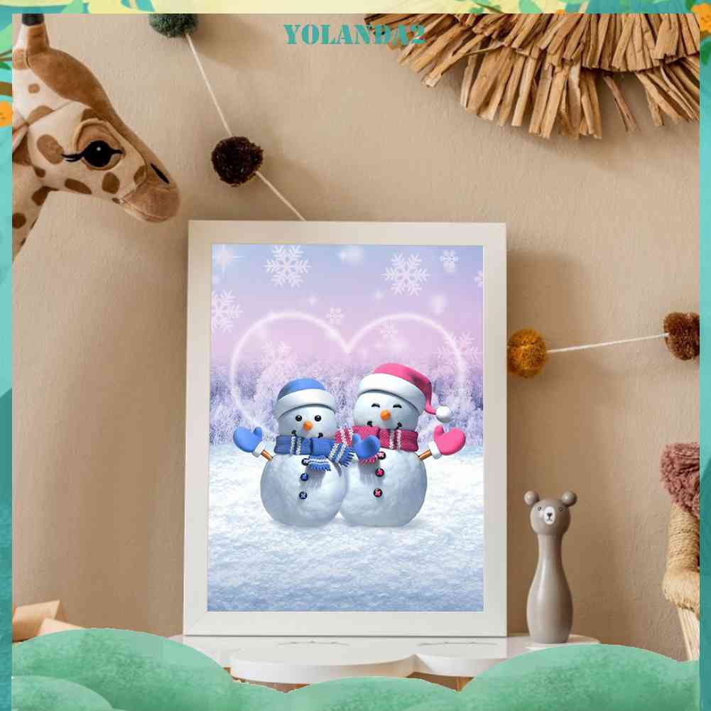 Tranh Đính Đá Kim Cương Toàn Bộ 5D DIY Hình Người Tuyết