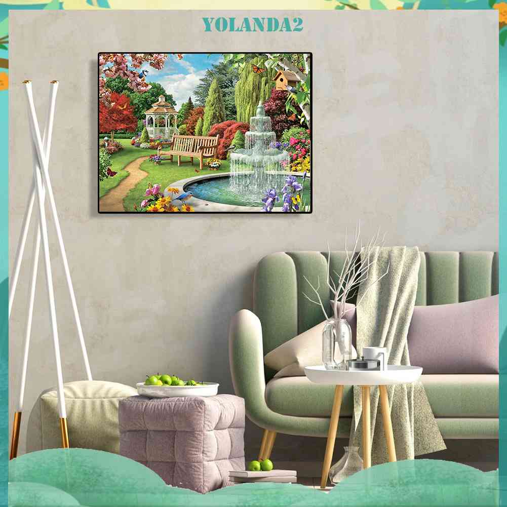 Tranh Đính Đá Kim Cương Toàn Bộ 5D DIY Hình Khu Vườn