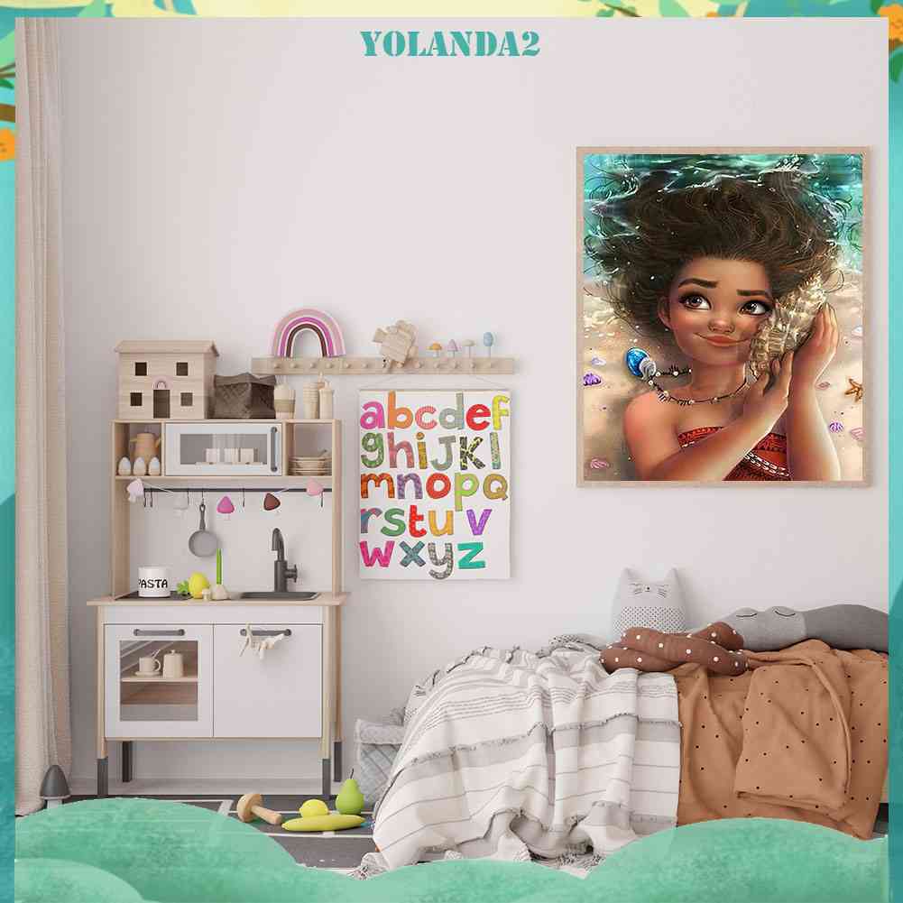 Bộ Tranh Đính Đá 5D Toàn Diện Họa Tiết Moana Độc Đáo DIY Dùng Trang Trí Nhà Cửa