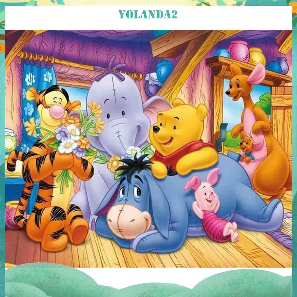 Tranh Đính Đá Kim Cương Toàn Bộ 5D DIY Hình Gấu Pooh