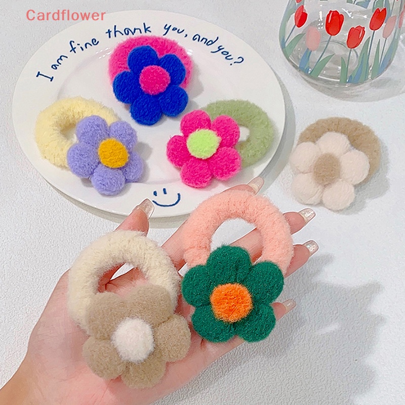 Dây Cột Tóc Cao Su Co Giãn Bọc Vải Lông Nhung Họa Tiết Hoa Ngọt Ngào Cho Nữ