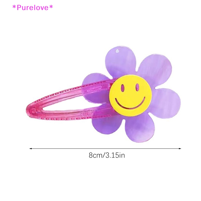 Kẹp Tóc Hình Hoa Hướng Dương Mặt Cười Bằng Acrylic Trong Suốt Thời Trang 2023 Cho Bé Gái Mới