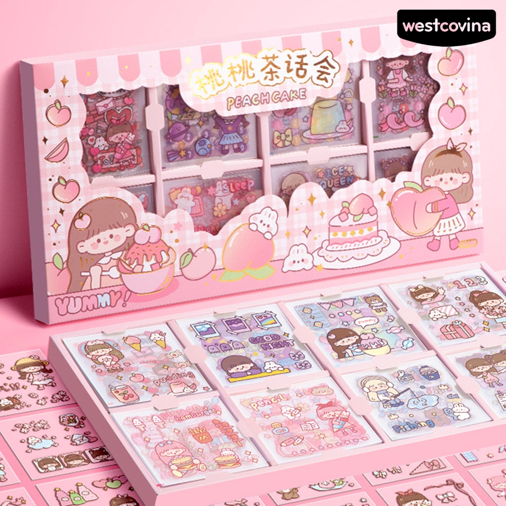 [COD]♪Bộ 200 Miếng Dán Tự Dính Họa Tiết Hoạt Hình Dễ Thương Chống Thấm Nước Trang Trí Sổ Tay / Đồ Dùng