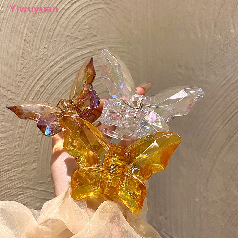 Kẹp Tóc Càng Cua Lớn Bằng Acrylic Nhiều Màu Trang Trí Hình Bướm Cho Nữ Mã 2023 Mới