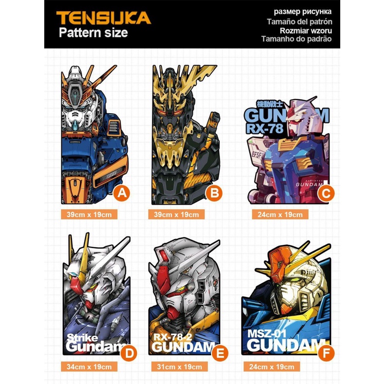 Miếng Dán PVC Chống Nước Họa Tiết Hoạt Hình Gundam Trang Trí Máy Tính