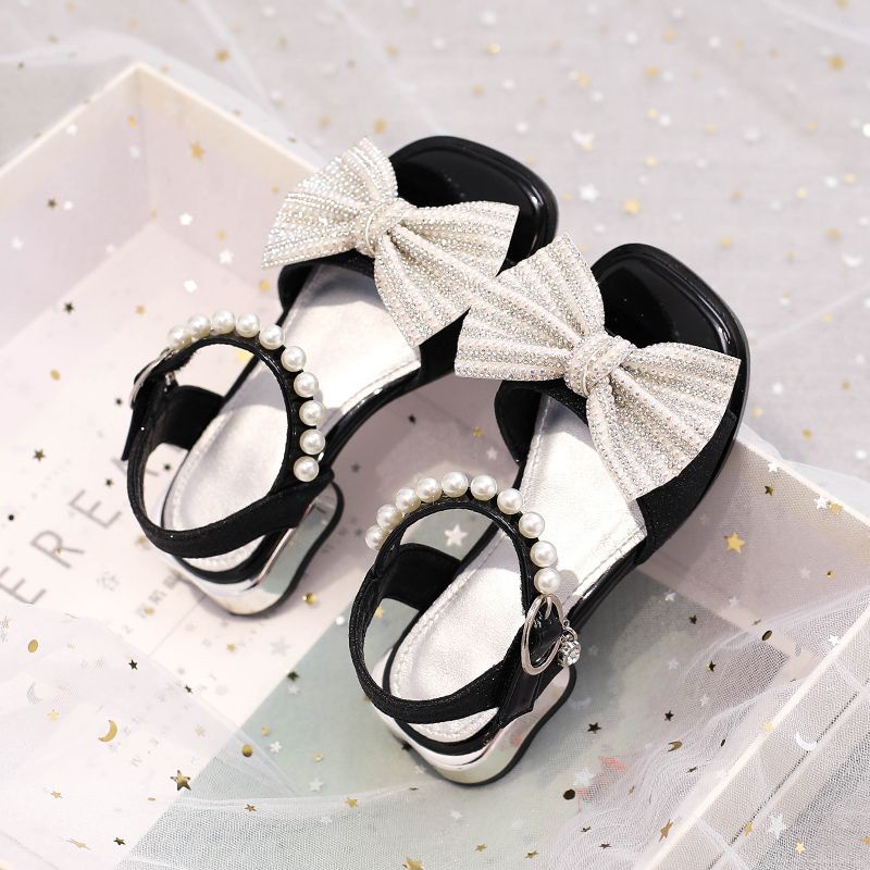 Xăng đan Cao Gót Đế Mềm Đính Nơ Thời Trang Mùa Hè 2023 Cho Bé Gái