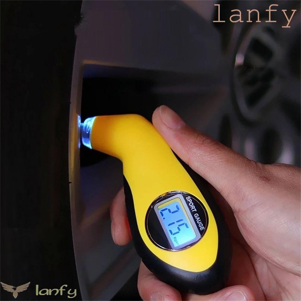LANFY Portale Tire Pressure Gauge Car Wheel Supplies Tire Pressure Meter Tire Pressure Monitoring Auto Car LCD Display Digital Backlight Vehicle Tester Digital Tire Pressure Monitoring System Tester Tool/Multicolor