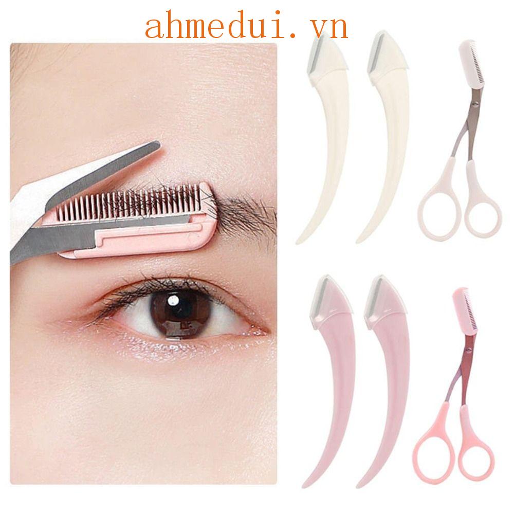 Bộ Tông Đơ Cắt Tỉa Lông Mày / Lông Mi Giả Màu Trắng Hồng