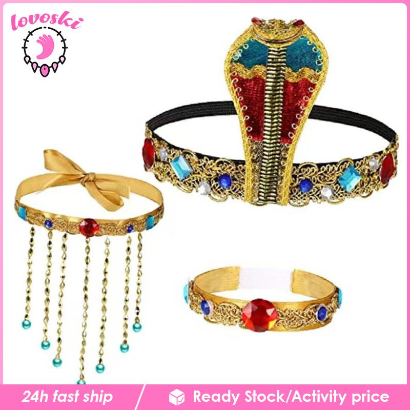 Set 3 Băng Đô Cài Tóc Hình Rắn Đính Hạt Dùng Hóa Trang