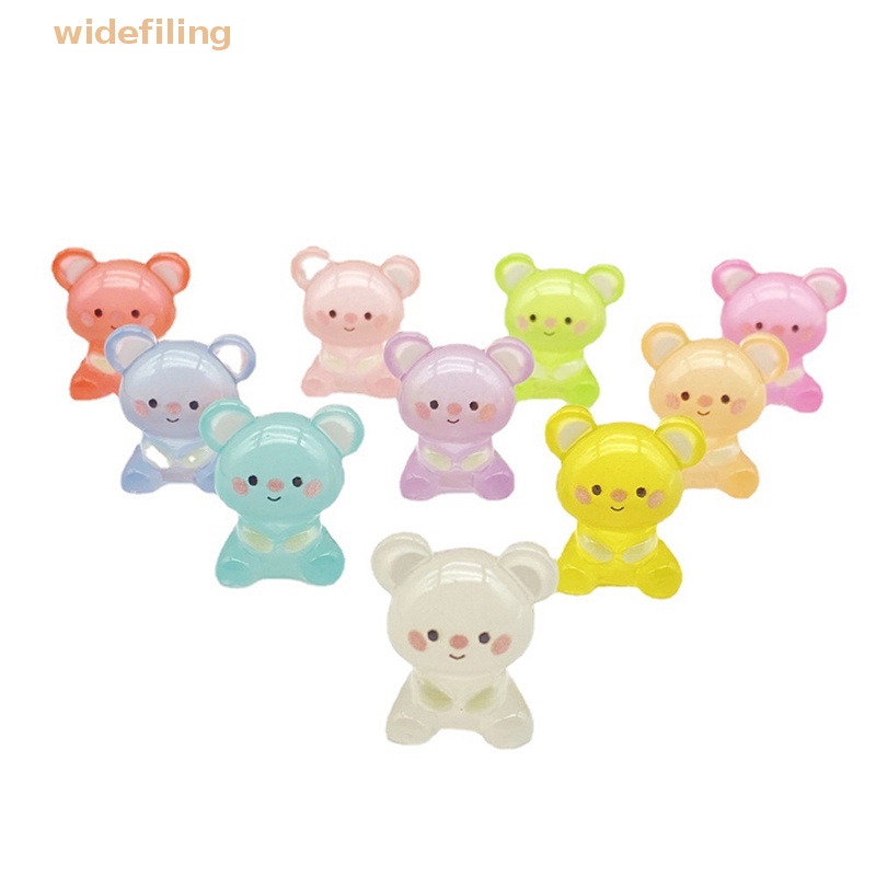 Bộ 5 Phụ Kiện Trang Trí Nghệ Thuật Hình Gấu Koala Bằng Resin Màu Dạ Quang DIY