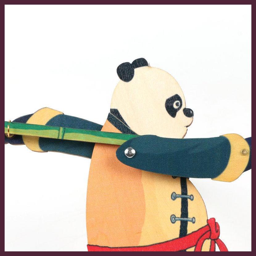 Đồ Chơi Con Rối Cầm Tay Hình Gấu Trúc Điêu Khắc Thủ Công Tinh Tế Vui Nhộn