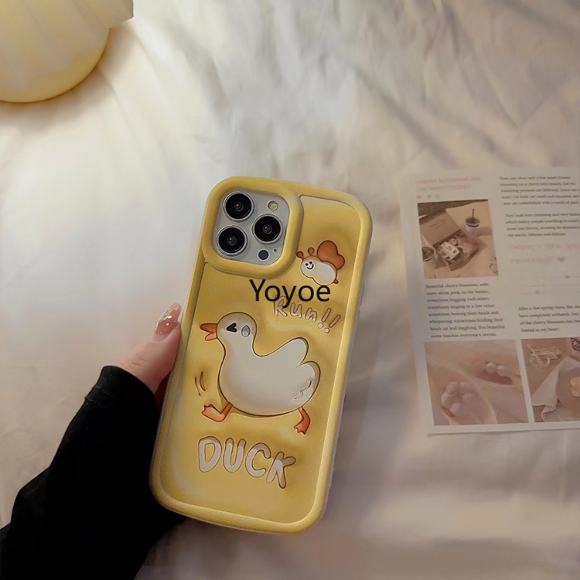 Ốp Điện Thoại Silicon Mềm Chống Sốc Họa Tiết Chú Vịt Vàng Thời Trang Cho IPhone 14 Plus 14 13 12 11 Pro Max