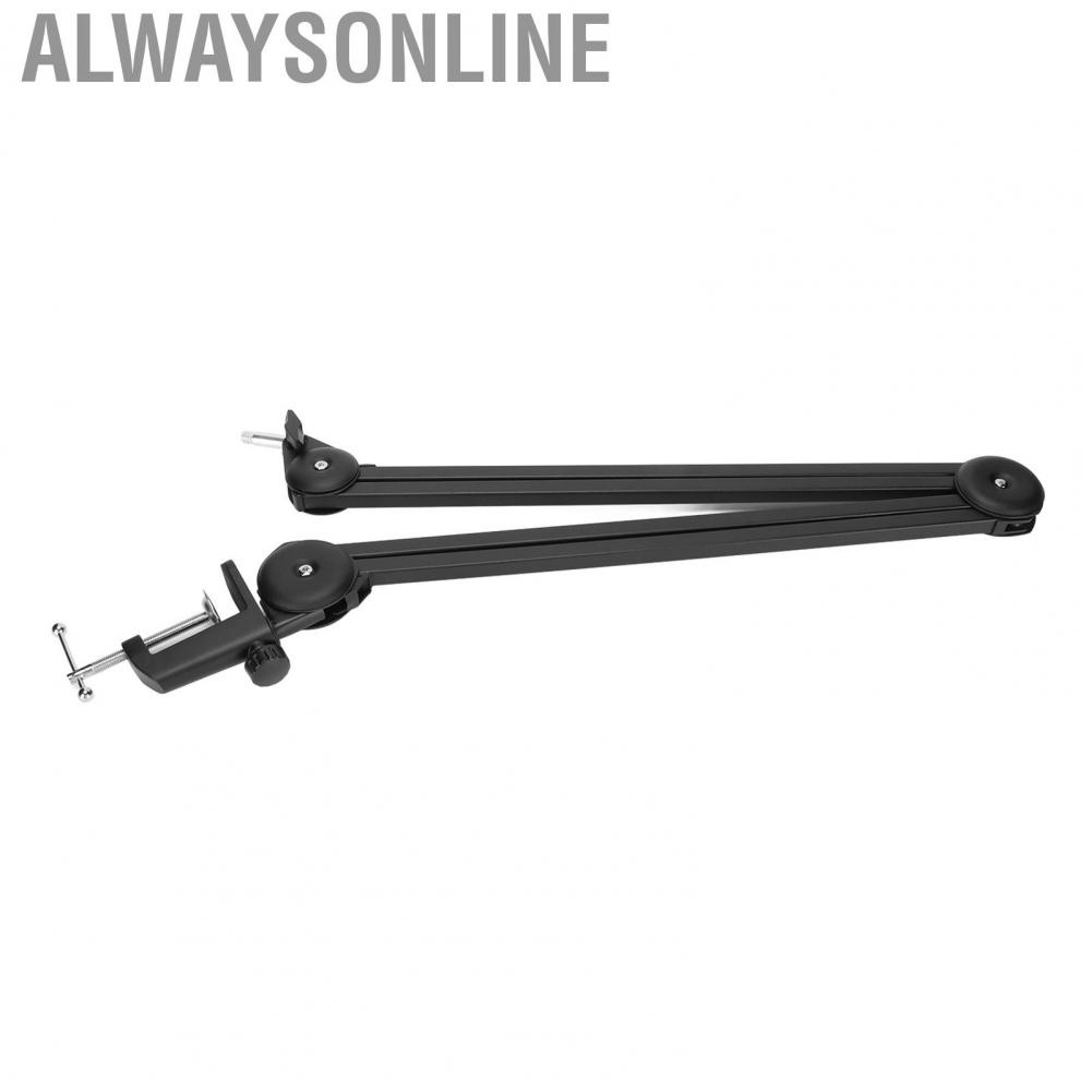 Alwaysonline Microphone Arm Stand Professional 2KG Load Bearing Capacity Adjustable Angle Mic Boom for Live Broadcast  Station