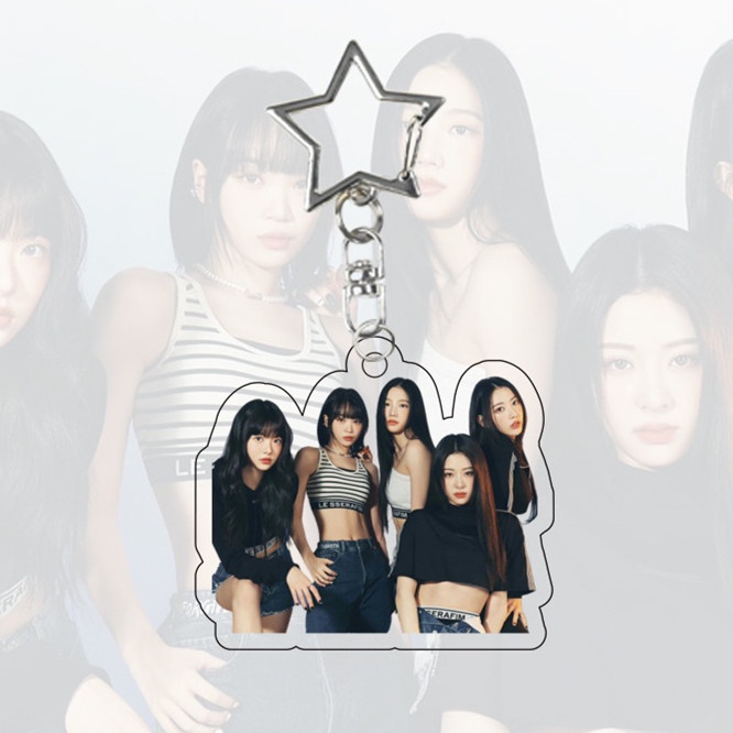 1 Móc Chìa Khóa Acrylic In Chữ Lesserafim KAZUHA SAKURA Enchae CHAEWON YUNJIN Dễ Thương