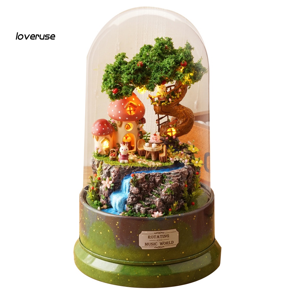 Nhà Búp Bê Mini Bằng Gỗ Có Nắp Chống Bụi DIY Ốp