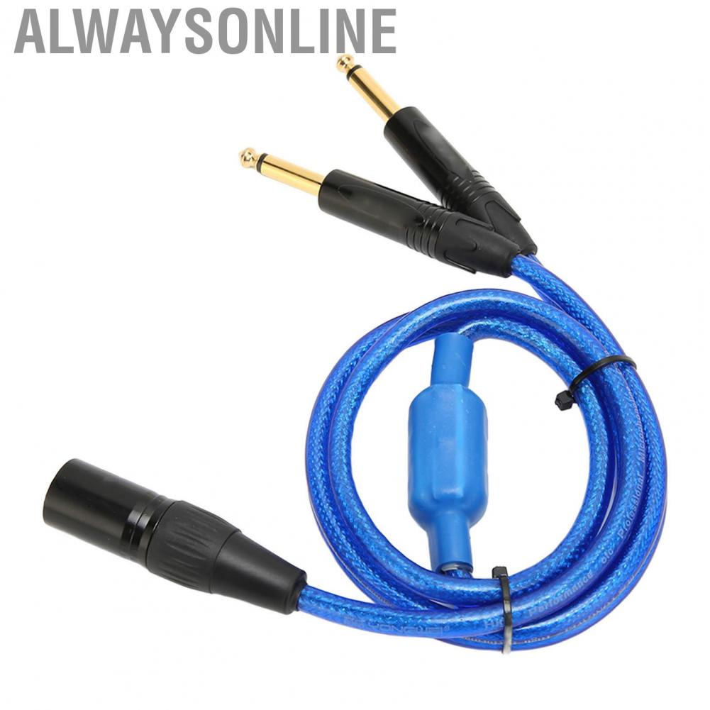Alwaysonline XLR To Dual 6.35mm Cable  Male 1/4 Inch Plug and Play Professional for Microphone KTV Amplifiers
