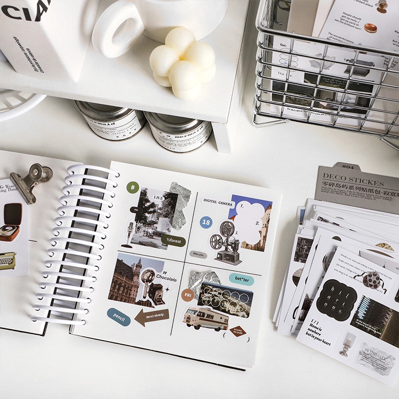 Set 50 tấm sticker Pieces of Life, bế sẵn, không trùng mẫu