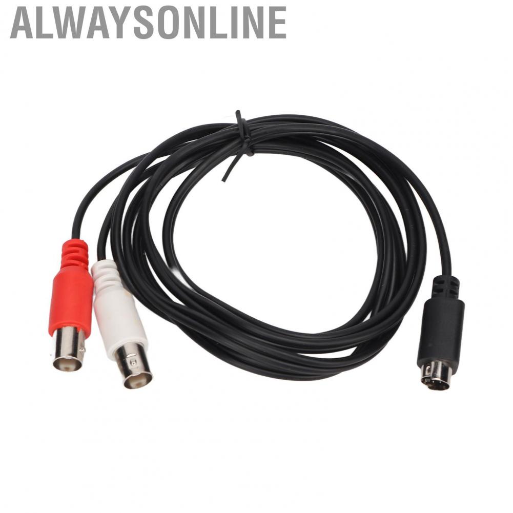Alwaysonline MINI DIN 4 Pin to 2 BNC Cable Flexible 4PIN Male 2BNC Female Y Splitter Video Adapter 4.9ft cable audio