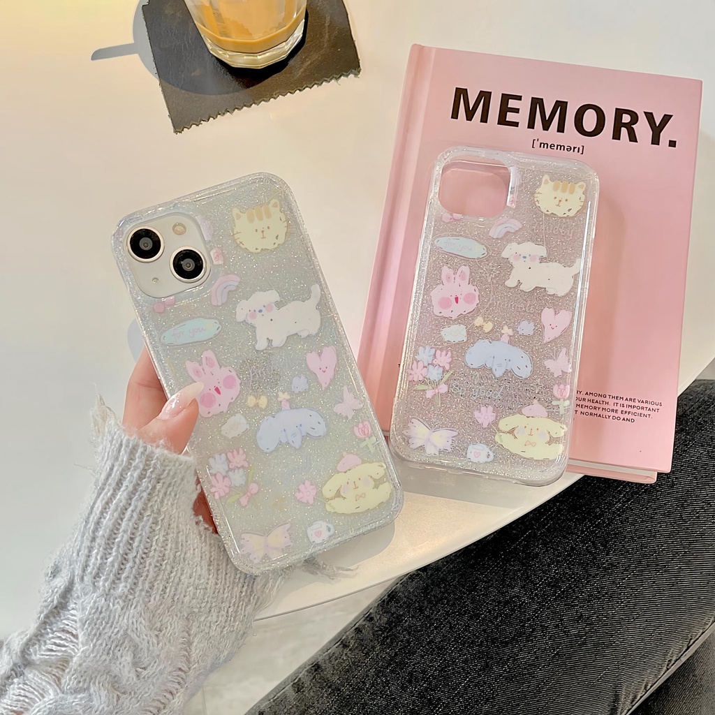 Ốp Điện Thoại TPU Dẻo Trong Suốt Họa Tiết Hoạt Hình Dễ Thương Cho iPhone11 12 13 14 Pro Max Imd