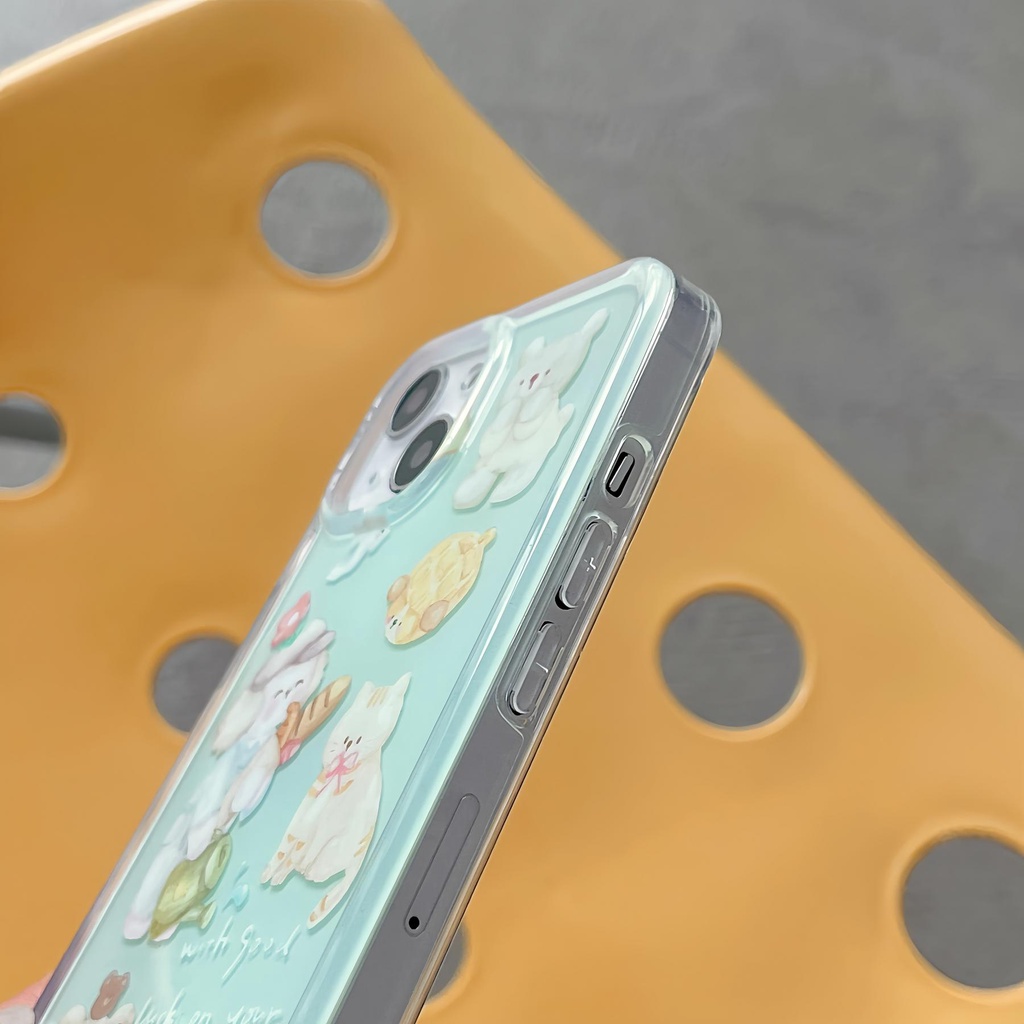 Ốp Điện Thoại TPU Silicon Mềm Trong Suốt Họa Tiết Hoạt Hình Cho iPhone11 12 13 14 Pro Max
