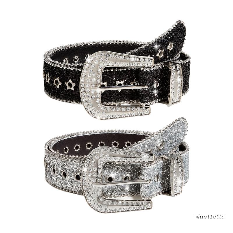 Thắt Lưng Đính Đá Lấp Lánh Thời Trang Cho Nam Nữ