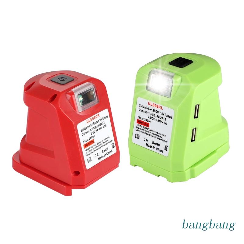 Bộ Chuyển Đổi Cổng USB Kép Có Đèn LED Cho Ryobi One + 18V Li-ion P743 PSK005 PBP2003 P107