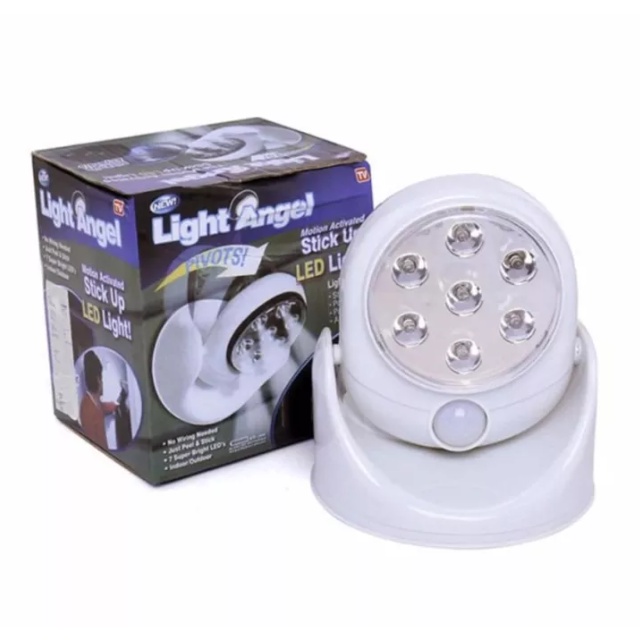 Đèn cảm ứng hồng ngoại dùng cho cầu thang, tủ quần áo không dùng điện LIGHT ANGEL (Trắng),Đèn tự sáng khi có người đến