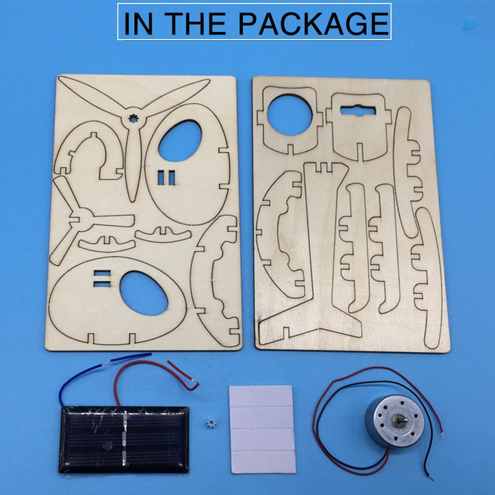 Đồ chơi trẻ em Lắp Ráp Mô Hình Máy Bay Trực Thăng 3D Bằng Gỗ Sử Dụng Năng Lượng Mặt Trời DIY