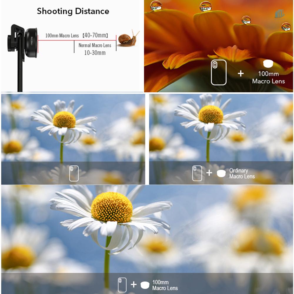 Ống Kính Macro 4K HD 4K HD Cho Điện Thoại iPhone 11 / XS / XS Max / XR / X / 8 / 8 Plus