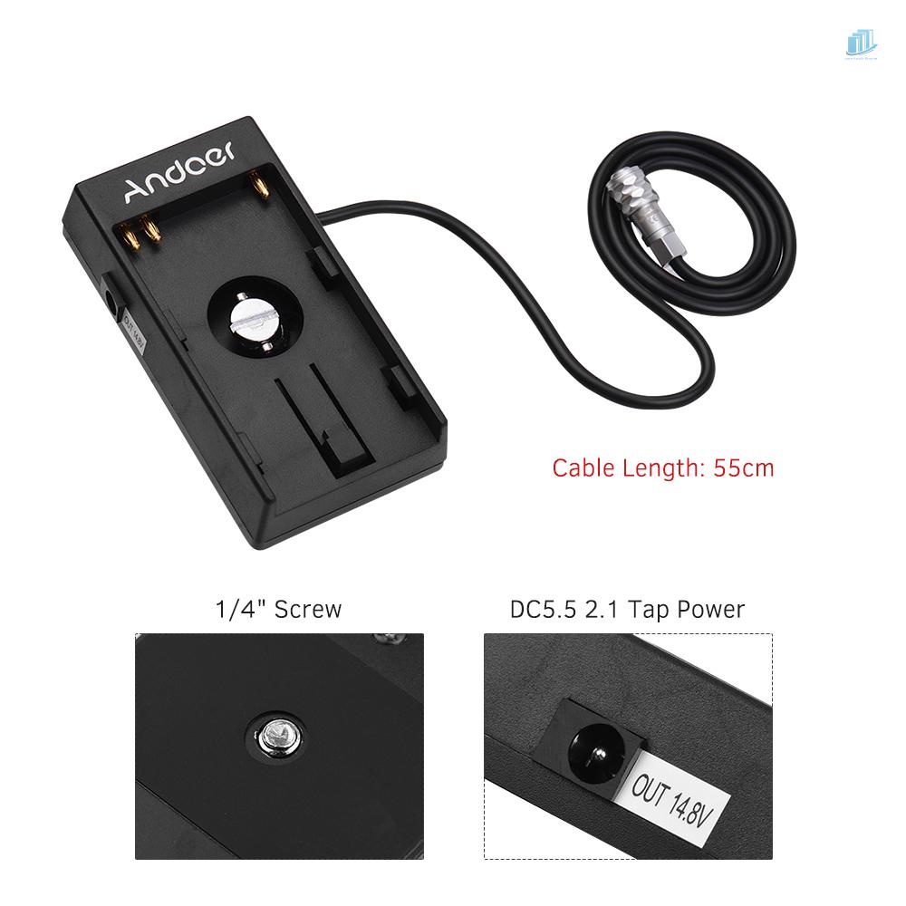Tấm Chuyển Đổi Nguồn Pin Máy Ảnh Andoer Với Ốc Vít 1 / 4 Inch Dành Cho Blackmagic Cinema BMPCC 4K BP-U30 U60 U90 BP-U