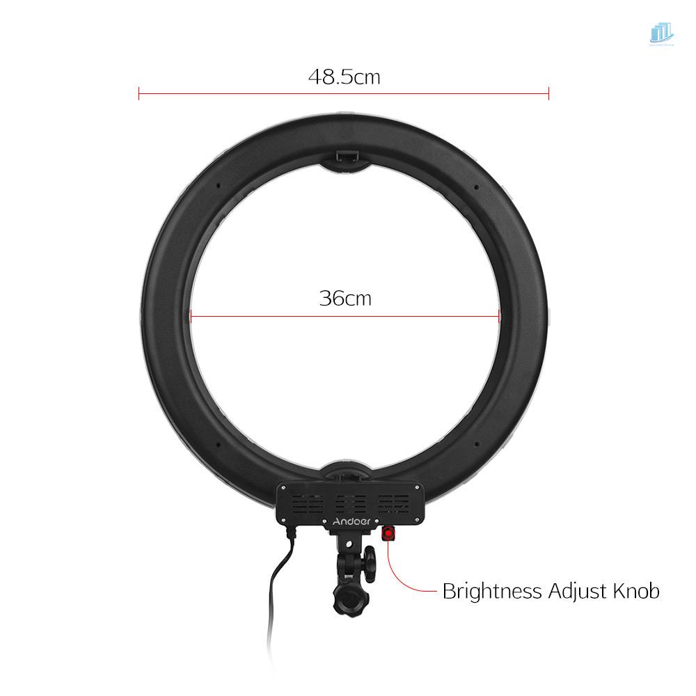 ANDOER Vòng Đèn LED 36W 5500K Có Thể Điều Chỉnh Độ Sáng Kèm Túi Lọc Màu Dành Cho Nhiếp Ảnh