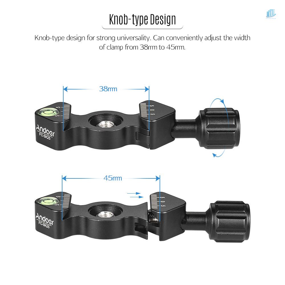 Kẹp Tháo Lắp Nhanh Bằng Hợp Kim Nhôm Andoer FC-SK25 1 / 4 &quot;&amp; 3 / 8&quot; Cho RSS Arca-Swiss Kirk Mark Benro Sirui SUNWAYFOTO