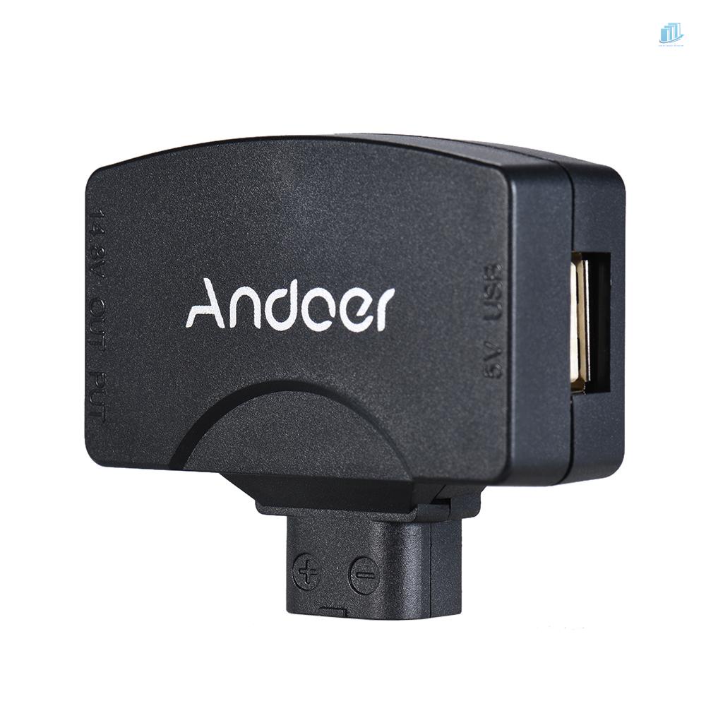 ANDOER Đầu Nối Chuyển Đổi D-Tap Sang 5V USB Cho Pin Máy Quay V-Mount