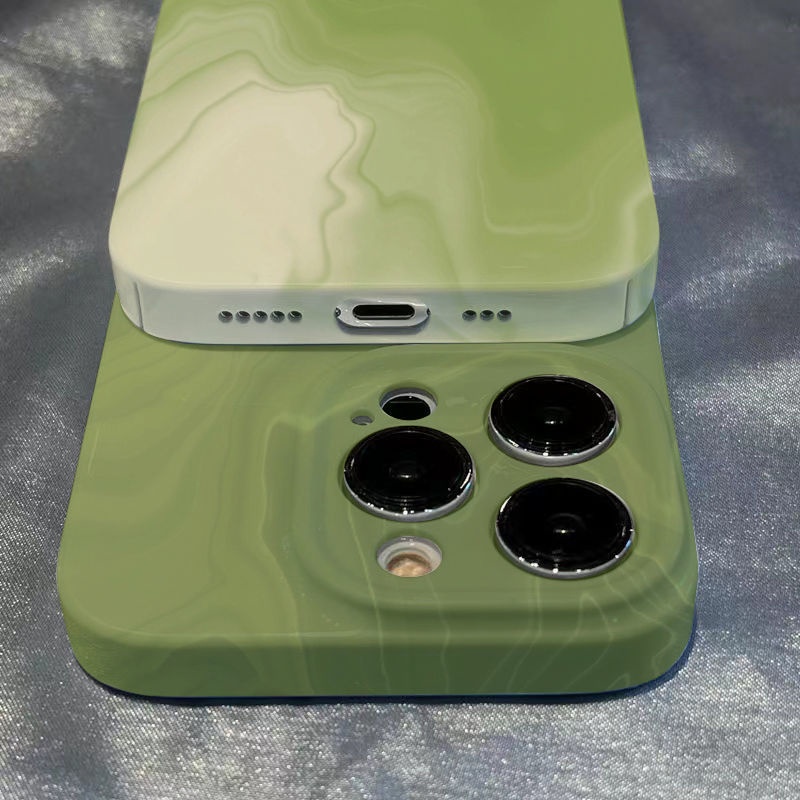 Ốp Điện Thoại Cứng Màu Xanh Matcha Sang Trọng Chống Rơi Cho Iphone 11Plus 13 14proxsmax 12max New / 8 SWYI