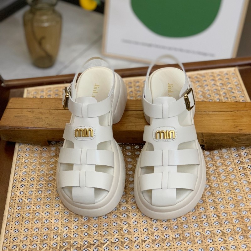 Duoya Tóc Thẳng ~ [Hàng Có Sẵn] Giày Sandal Đế Dày Phong Cách Roman Mùa Hè Cho Nữ Miễn Phí Vận Chuyển