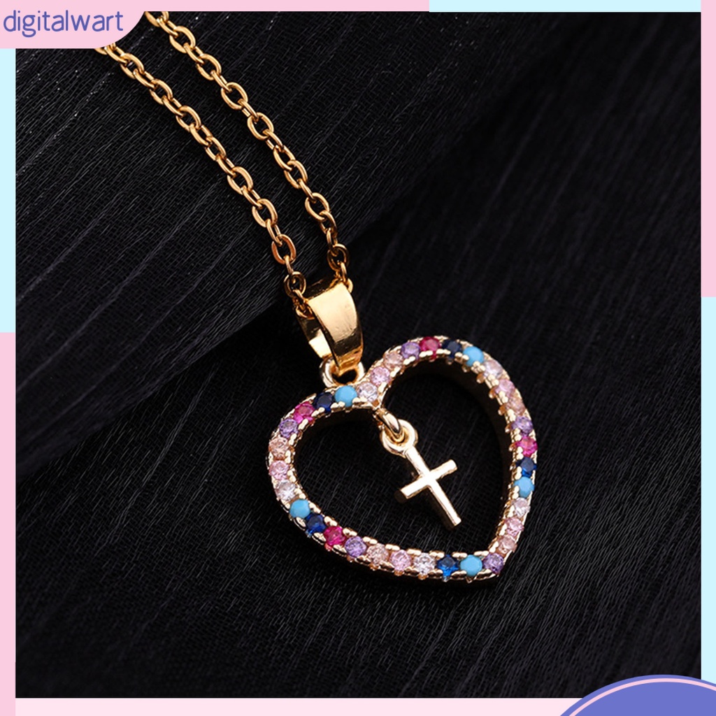 Vòng cổ Mặt Hình Trái Tim / Thánh Giá Đính Đá Nhiều Màu Sắc Thời Trang Cho Nữ