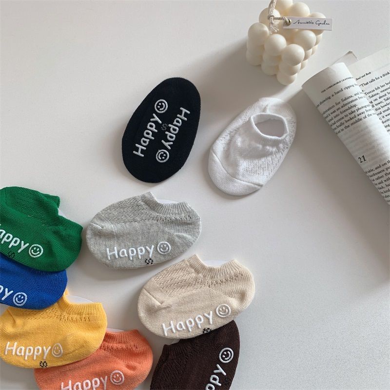 Vớ Cotton Mỏng Cổ Thấp Chống Trượt Thời Trang Mùa Hè Cho Bé Trai Và Gái