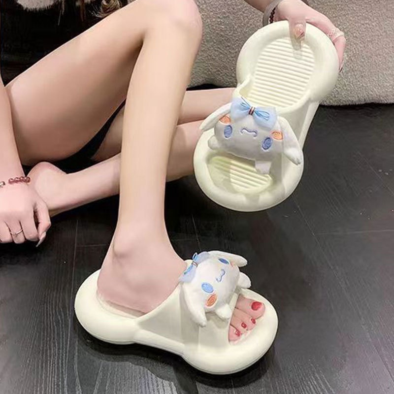 Sanrio Dép Đi Trong Nhà Mềm Mại Chống Trượt Họa Tiết Hoạt Hình Dễ Thương Cho Nữ