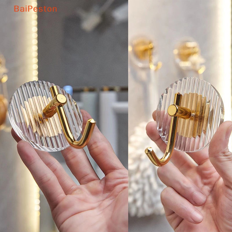 Set 1 / 4 Móc Treo Đồ Dán Tường Bằng Acrylic Chống Nước Cho Nhà Tắm