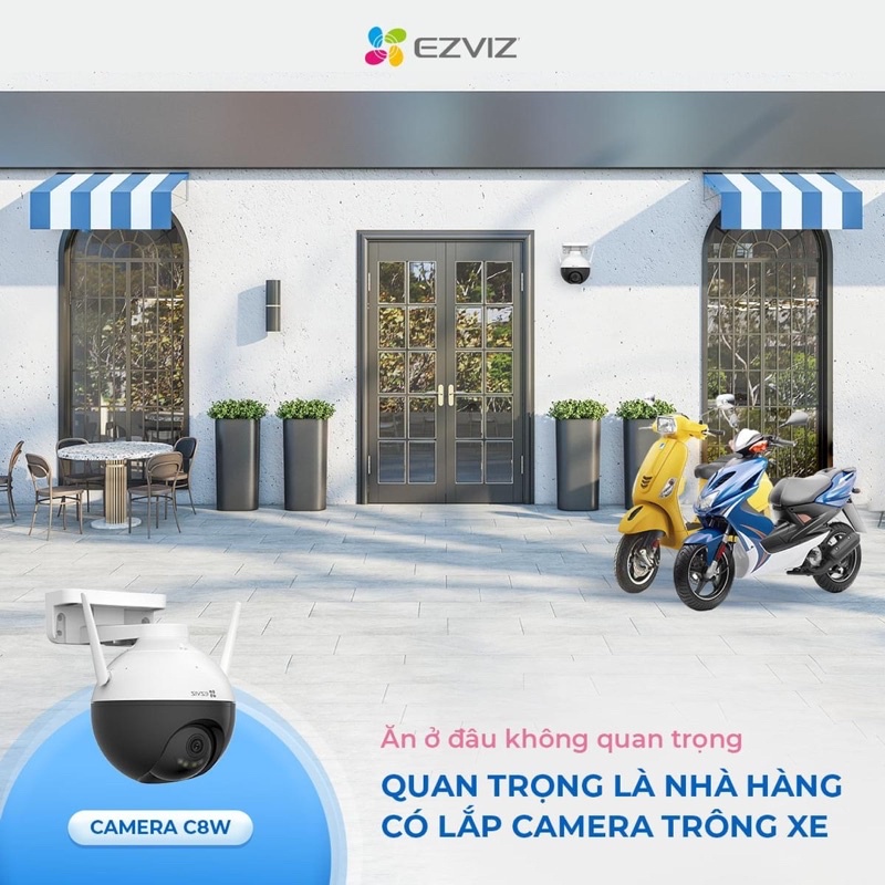 Camera ngoài trời Wifi EZVIZ H8C Full HD 1080P/2K/2K+, C8W 4MP 2K  xoay 360 độ Tích hợp AI -Có màu ban đêm