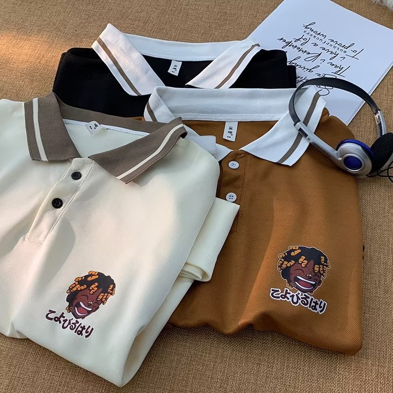 Áo Thun polo Tay Ngắn Phong Cách Đường Phố Âu Mỹ Thời Trang Mùa Hè Cho Nam