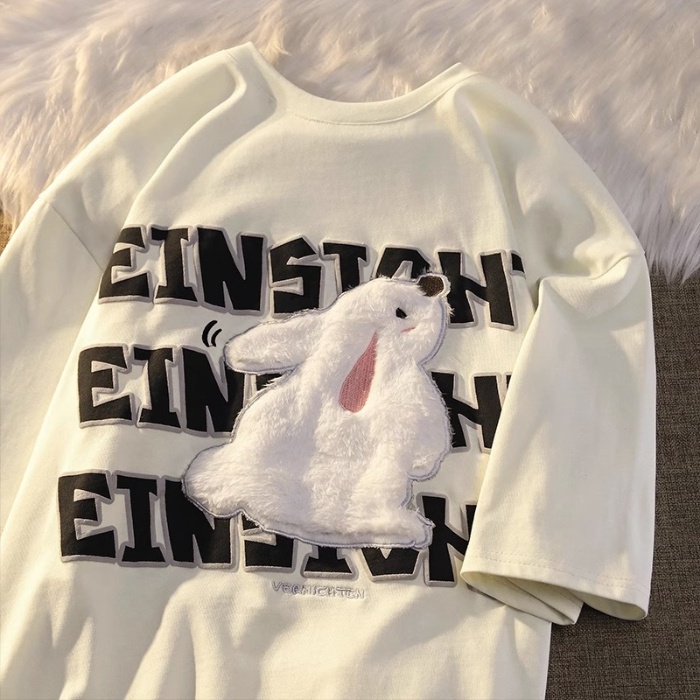 Áo Thun Cotton Tay Ngắn In Hình Đồ Họa Phong Cách Hàn Quốc Mẫu Mới 2023 Thời Trang Cho Nữ