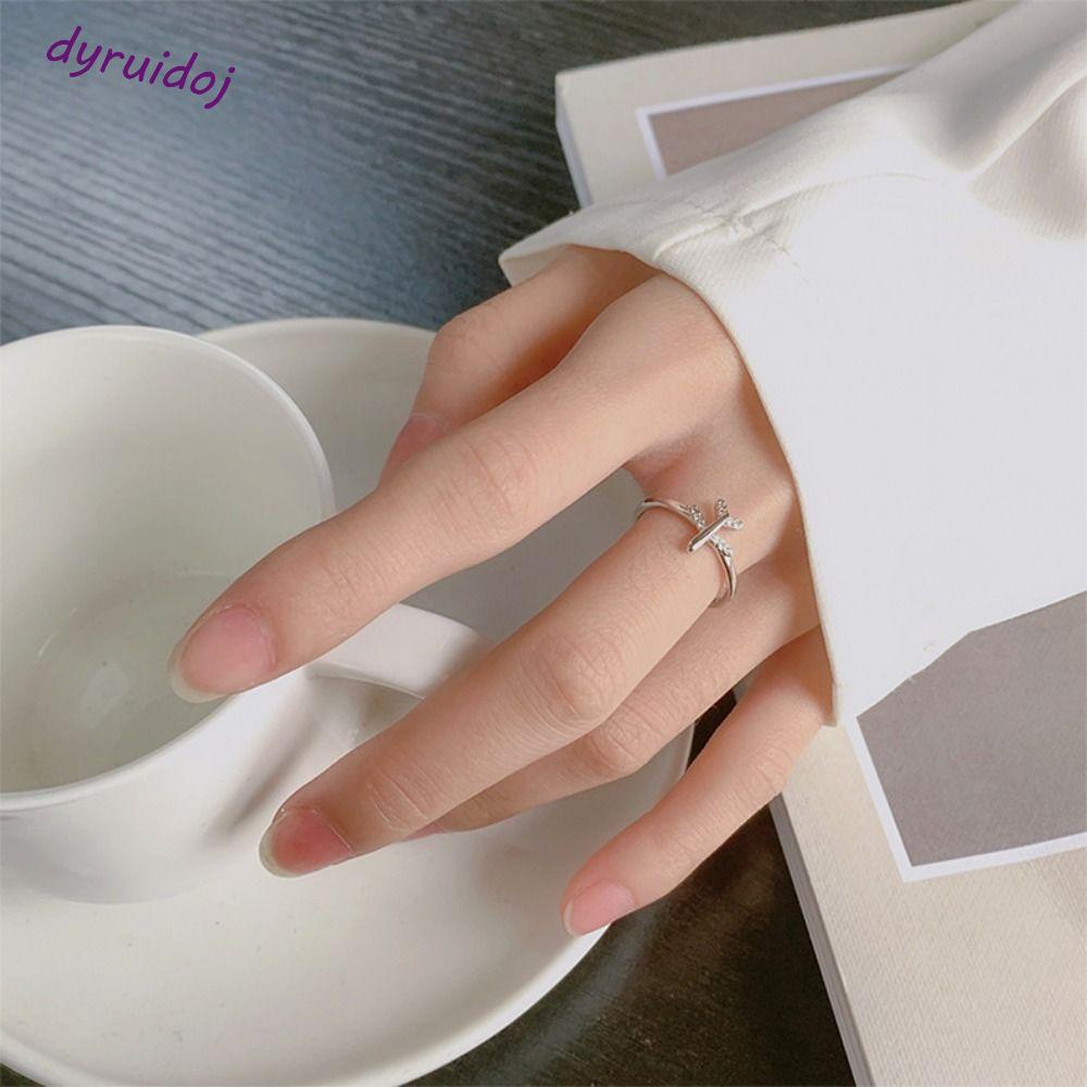 Nhẫn Hở Hình Máy Bay DYRUIDOJ1 Bằng Đồng Phong Cách Punk Vintage Thời Trang