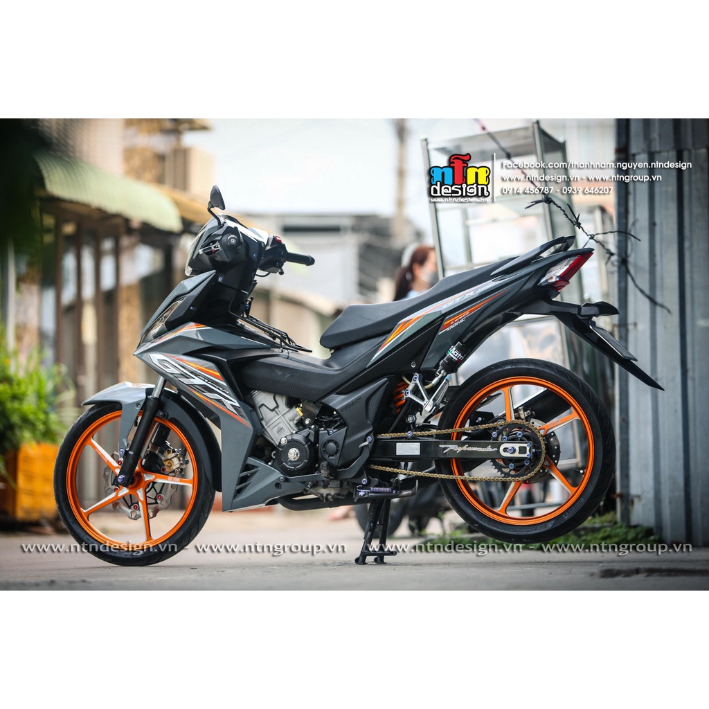 Tem rời Winner V1 xám xi măng - mẫu GTR cam đen siêu chất - không bay màu