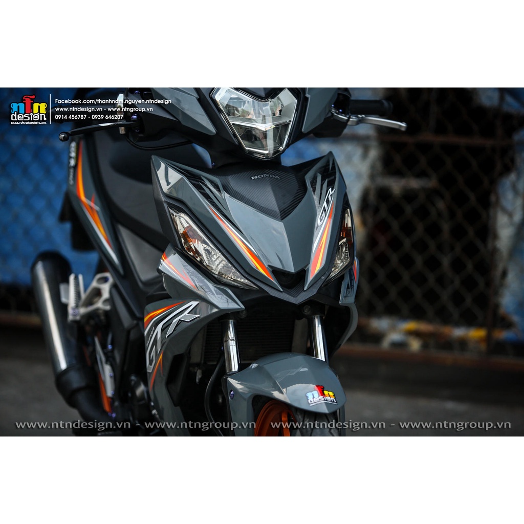 Tem rời Winner V1 xám xi măng - mẫu GTR cam đen siêu chất - không bay màu