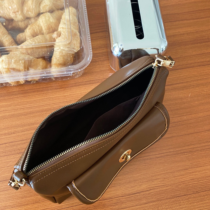 Túi đeo dưới cánh tay Hình Vuông Cỡ Lớn Màu Cà Phê Phong Cách Cổ Điển Thời Trang Cho Nữ