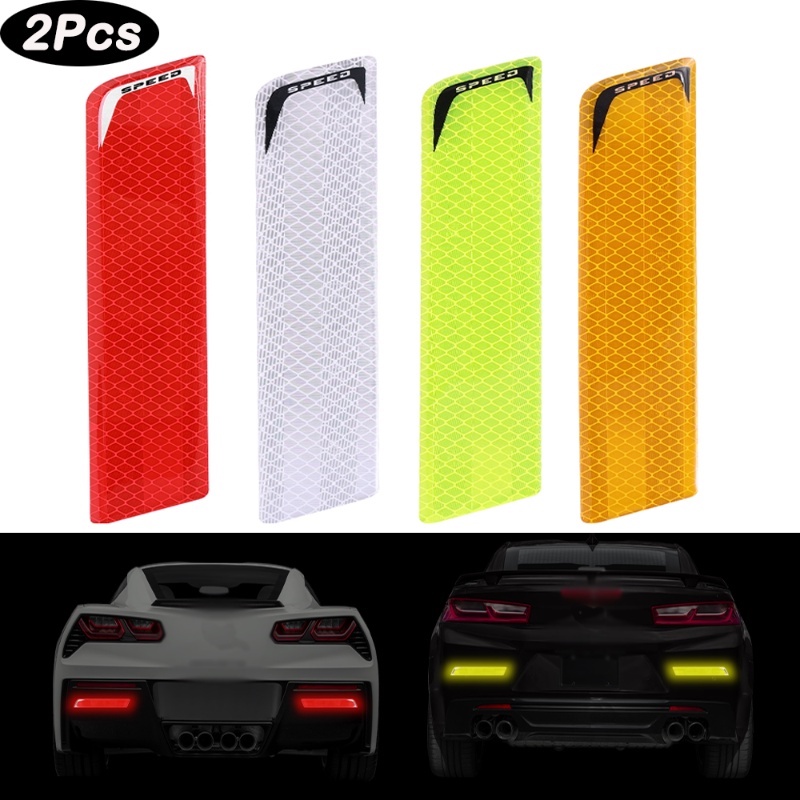Bộ 2 Miếng Dán Phản Quang Cảnh Báo An Toàn Chống Va Chạm Chống Nước Cho Bánh Xe Hơi