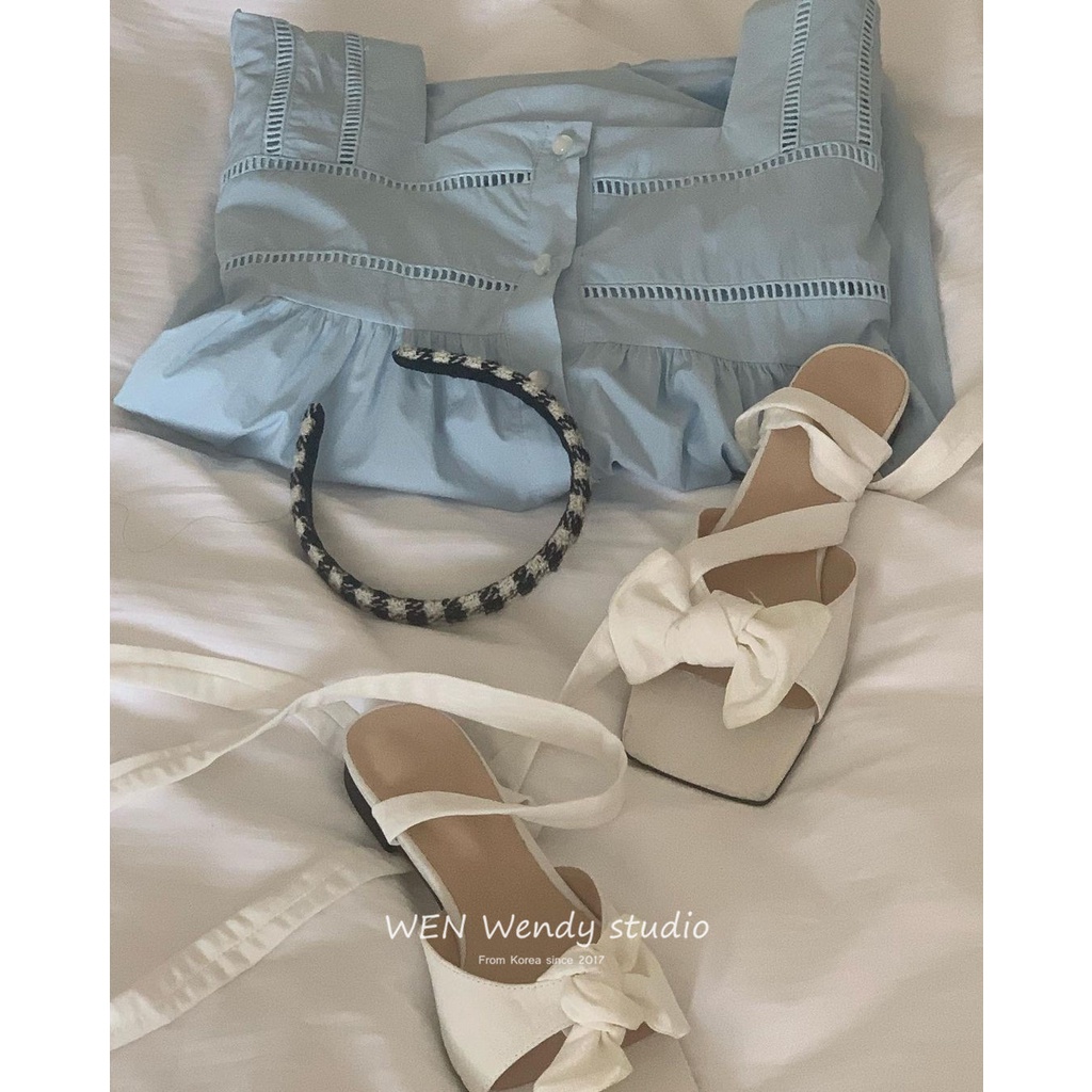 Áo Kiểu Cổ Vuông Tay Ngắn Dáng Rộng Phong Cách Hàn Quốc Thời Trang Mùa Hè Xinh Xắn Cho Nữ